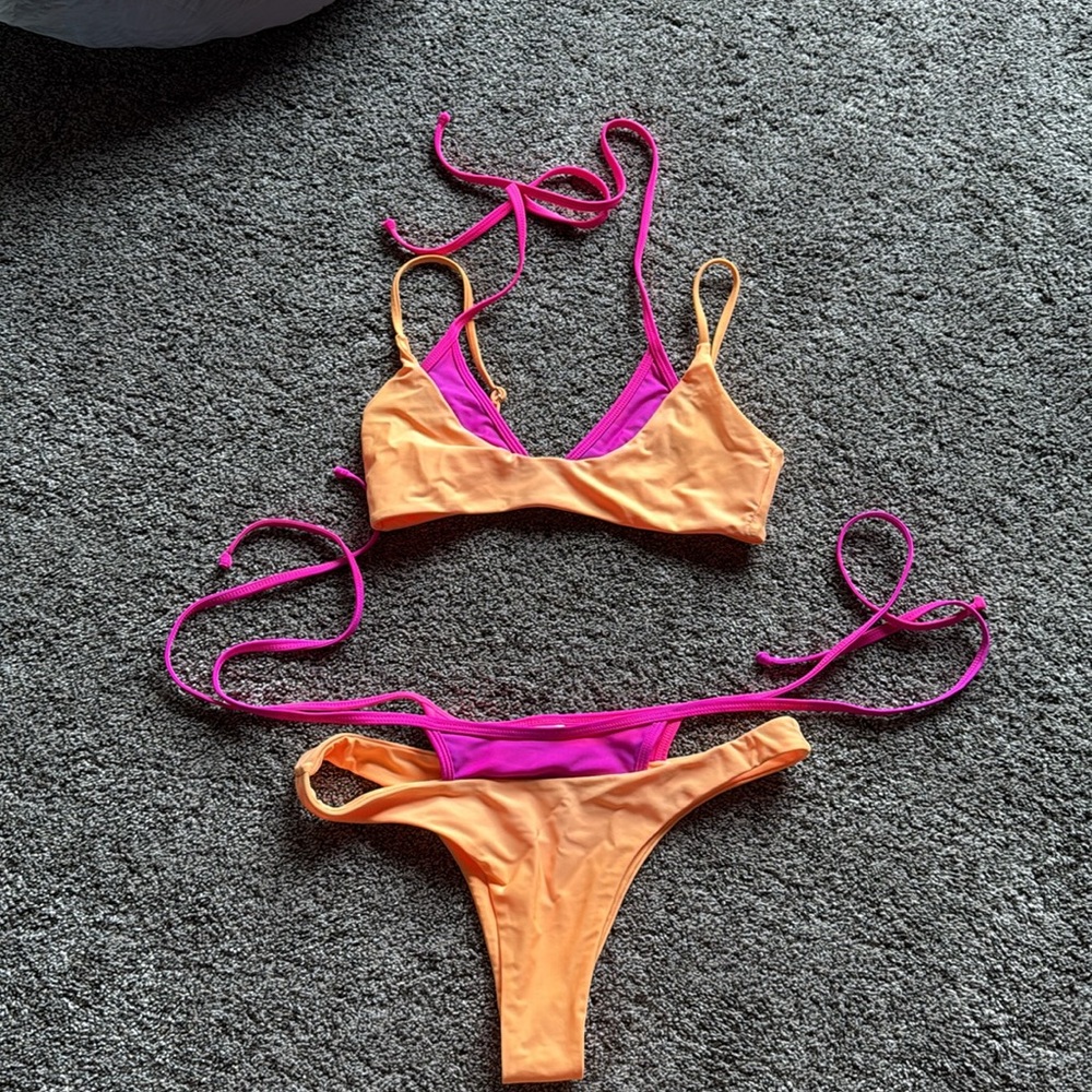 Strawberry Milk Mob Pink and Orange Bikini